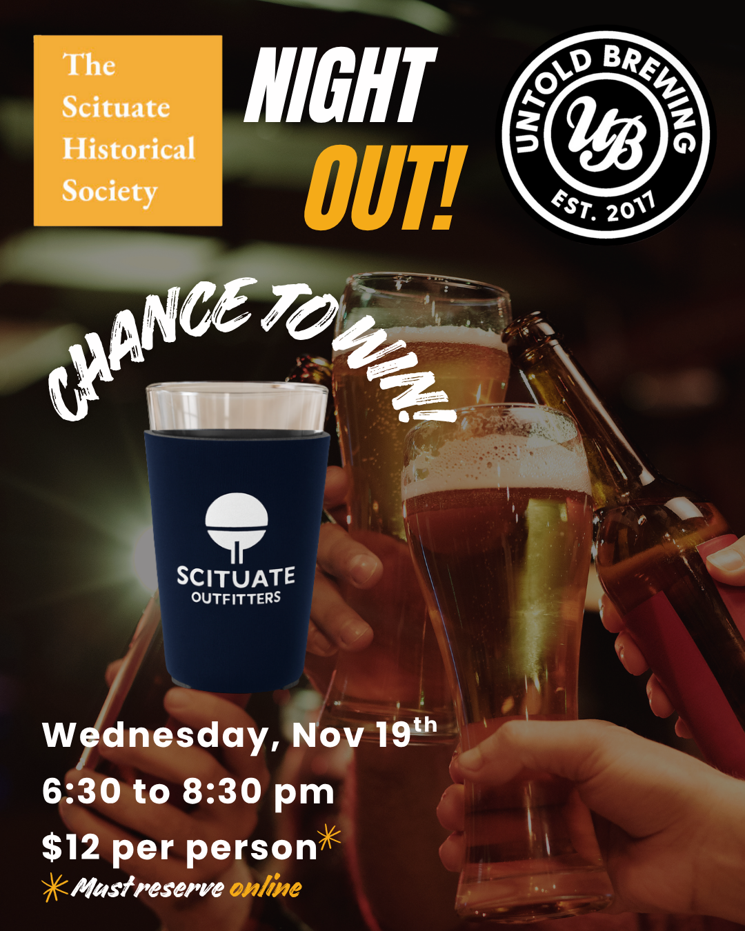 SHS x Untold Brewing Night Out - November 19 at 6:30 PM